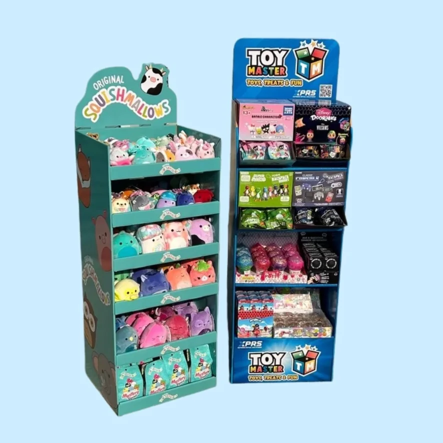 Two stocked XPRS floor displays